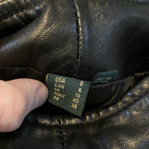 Y2K Danier Black Buttery Leather Pants Womens 6 2000s Vintage Goth High Waist - Picture 7 of 13